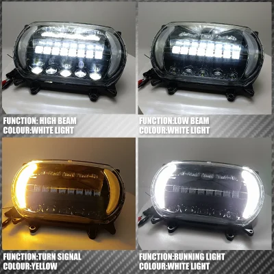 Motorcycle Front LED Headlight High Low Beam Lamp Turn Signal Running Light For Harley Touring Road Glide FLTRX 15-20 Waterproof